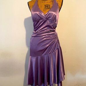 Sexy purple silky dress
